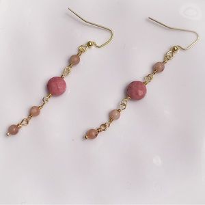 35. Rhodonite Dangle Earrings